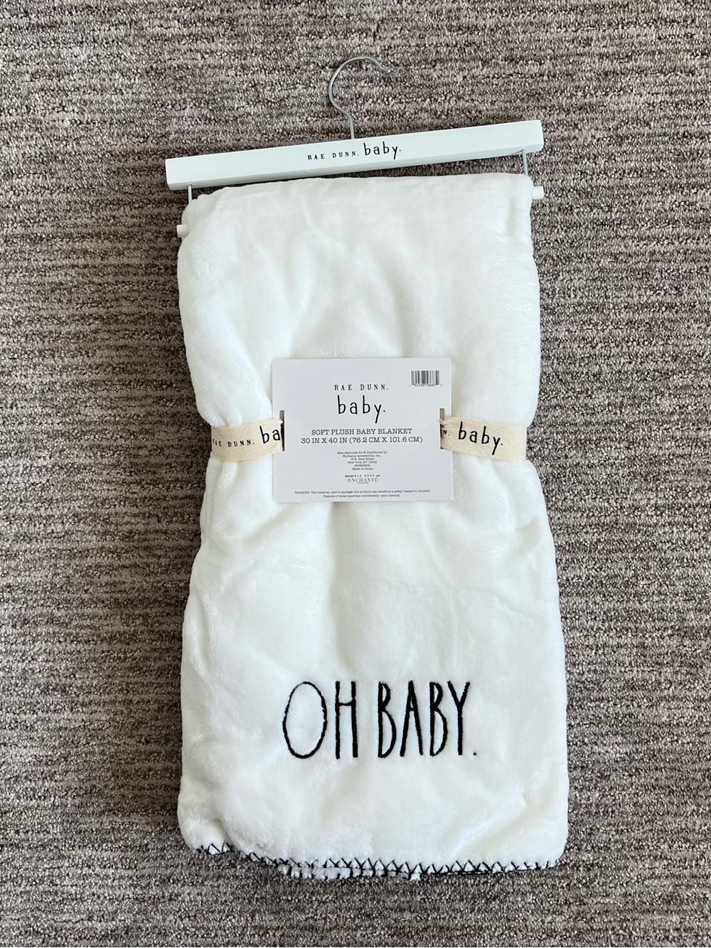 NWT Rae Dunn "Oh Baby" Baby Blanket